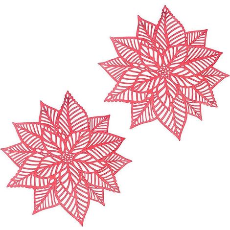 Set de table de Noël rouge en PVC, lot de 2, isolant thermique. (1/5)