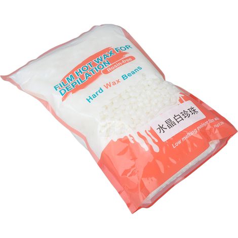 Perles de cire dure 1000 g pour une épilation douce et indolore des jambes et des bras (blanches). (1/5)