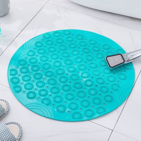 55x55cm,Vert,PVC Tapis de Bain de Massage Rond Tapis Douche Antidérapant Tapis de Salle de Bain Tapis de Douche Lavable en Machine Tapis de Baignoire (1/5)