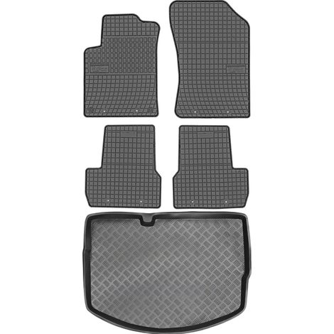Ensemble de tapis de sol en caoutchouc pour Citroën C3 II Berline (2009-2016) + tapis de coffre