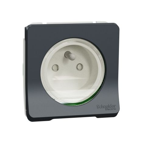 Schneider MUR36133 Mureva Styl - 2P+E Outlet - modular - IP55 - IK08 - self-connecting - gray (1/3)