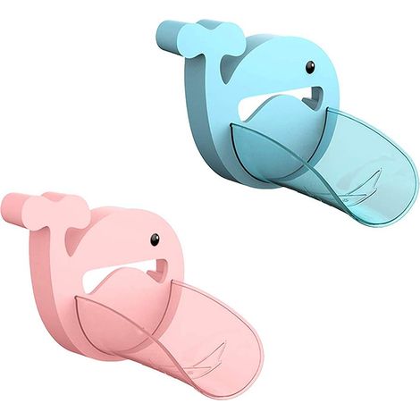 Extender Robinet - Pour Enfants - Compatible Avec Robinets Standard Salle De Bain Cuisine - 2 Pièces - Bleu Et Rose (1/5)