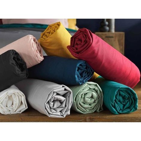 Draps Housses- 180 x 200 cm-Lot de 6 - - Polycoton - Anti-Plis - Bonnets 30 cm Multicolore
