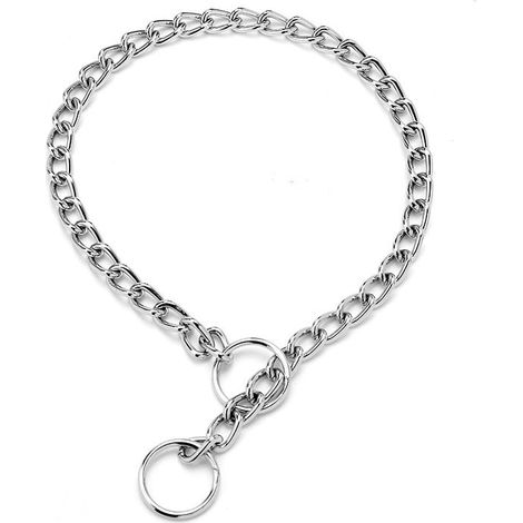 Collier pour chien/chat, chaîne en fer soudé sans soudure, résistant aux morsures, couleur argent, 0,2 x 40 cm / 0,09 x 15,75 pouces (1/5)
