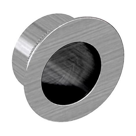 Slid'Up By Mantion – Tire-doigt rond Ø28 mm en acier finition satiné – Pour porte coulissante à galandage – Fixation encastrée sur chant de porte