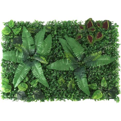 Plantes artificielles, panneau mural en gazon synthétique, végétation de fond pour la décoration intérieure et extérieure, type 3 (1/5)
