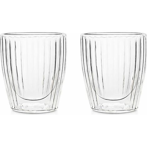 Lot de 2 tasses 12cl en verre borosilicate double paroi, HERA (1/2)