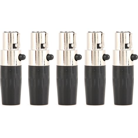 Connecteur de Microphone Audio Mini XLR, prise femelle à 4 cœurs, 5 pièces