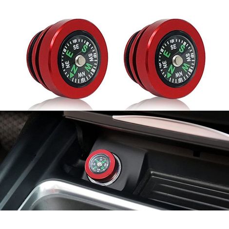 2pcs Nouveau cache allume-cigare en métal voiture moto modèle universel boussole cache allume-cigare voiture (1/3)