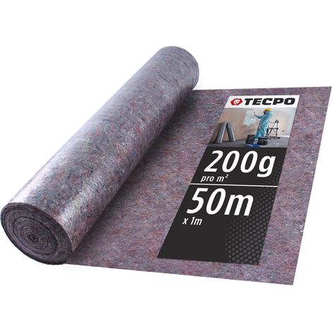 TECPO Abdeckvlies Malervlies 50m Schutzvlies 200g/m² Anti-Rutsch Vlies-Rolle (1/5)