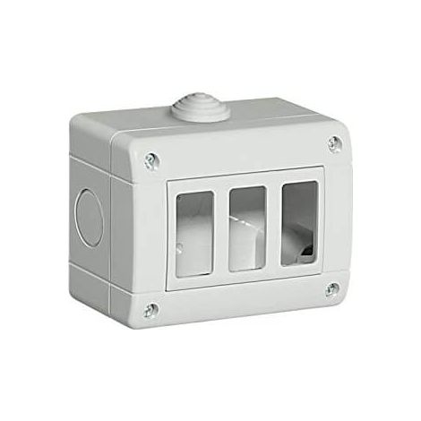 Bticino custodia 3 moduli da parete protezione ip idrobox grigio - bticino