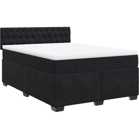 Maison Exclusive - Boxspringbett mit Matratze Schwarz 160x200 cm