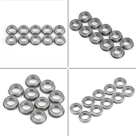 10 Pièces Roulements à Billes Miniatures 6x10x3mm MF106ZZ Acier Inoxydable à Flasque Blindé (1/5)