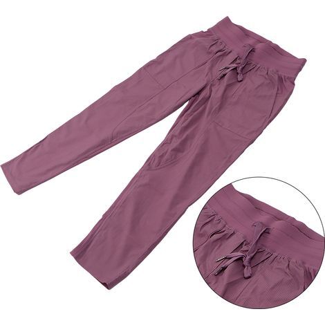 Pantalon de Jogging Femme Léger Respirant en Nylon avec Cordon Violet (1/5)