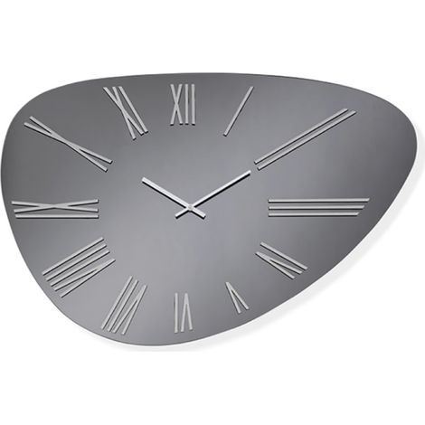 Orologio da parete DREW in cristallo Fume' e numeri Argento 58x78 cm (1/2)