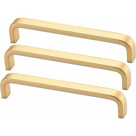 128 mm goldener Möbelgriff – korrosionsbeständige Aluminiumlegierung – 3er-Set – elegantes Design für Schrank und Schublade (1/5)