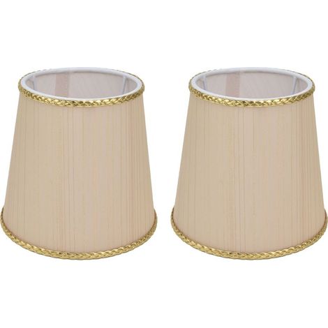 2 Abat-jour Fabric Beige Doré pour Lampe E14 - élégant et Fonctionnel (1/5)