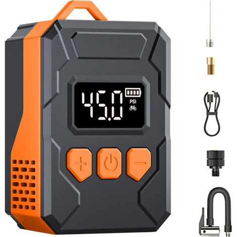 Gonfleur de pneus portable, compresseur d'air 150 PSI, pompe à pneus 500 mAh pour voitures, vélos et motos, ballons (1/5)