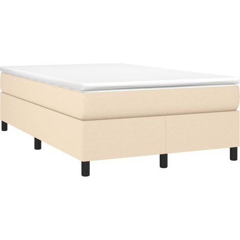 Maison Exclusive - Sommier à lattes de lit avec matelas crème 120x190 cm tissu (1/5)