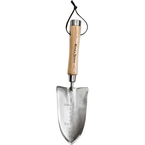 Kent & Stowe, Paletta multifunzione giardinaggio, Paletta giardinaggio in acciaio inossidabile multifunzione, manico in frassino, lunghezza: 32 cm (1/4)