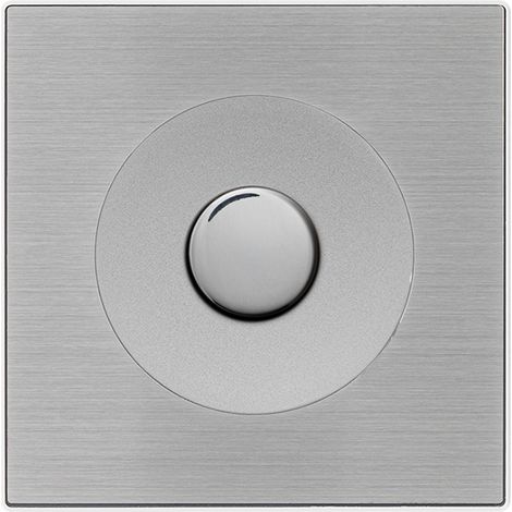 Variateur universel ALU avec bouton chrome DOM et plaque simple métallisée gris – Contrôle précis et design moderne (1/5)