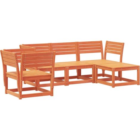 Maison Exclusive - Juego de muebles jardín 5 pzas madera maciza p (1/5)