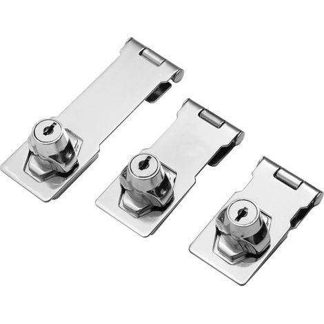 Überfalle abschließbar Vorhängeschloß Schloß Riegel Türriegel Türbeschlag Chrom 102 mm (1/3)