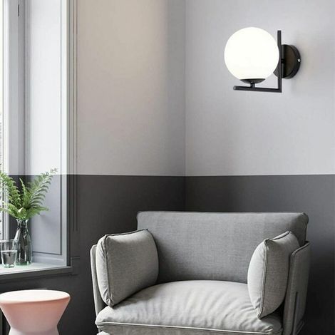 L noir sans source de lumière couloir applique sous-boule blanche décoration intérieure lampe d'ambiance, BLOW (1/5)