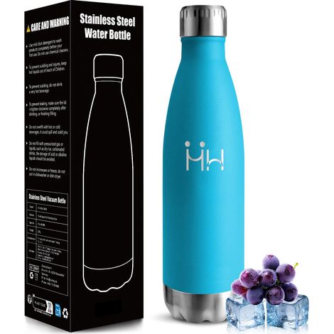 Gourde Isotherme Enfant, 500ML Acier Inoxydable 18/8, Bouteille Isotherme, Sans BPA, Gourde Inox Enfant, Étanche Double Isolation, Bouteille Isolation pour Camping, Écoles, Gymnases (1/5)