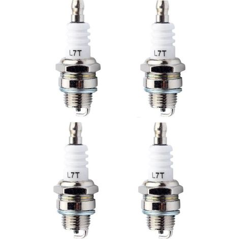 Lot de 4 bougies d'allumage L7T Universelles de Rechange l7t Bougie Tronconneuse Bougie D'allumage Remplacemen pour Tondeuse à Gazon Moteurs à 2 Temps-LIAIKI (1/5)