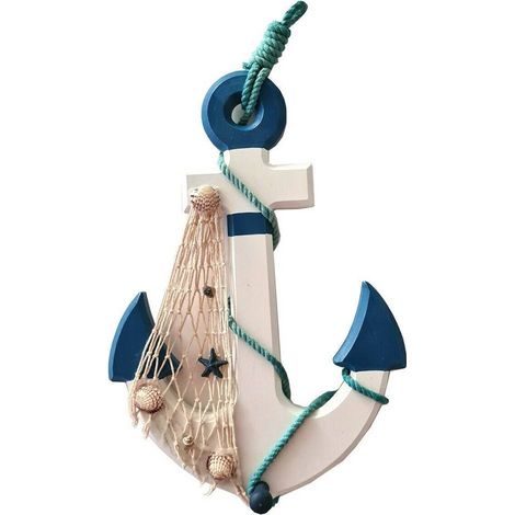 TrAdE Shop Traesio - Ancora Legno Arredamento Casa Marino Decorazione Muro Parete Oggettistica 22.5cm -