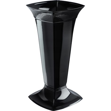 Vase, Plastique Durable, Design Élégant, noir (1/2)