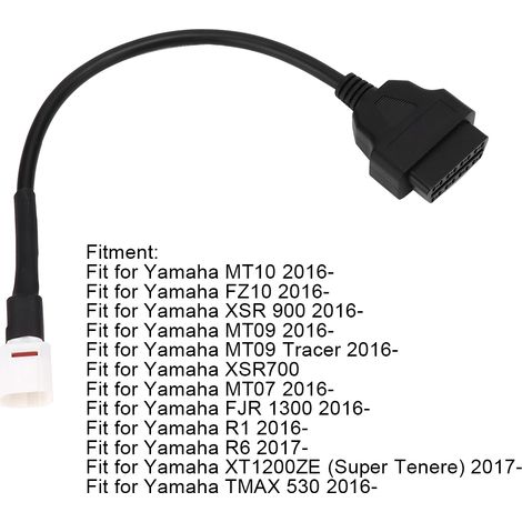 Cavo diagnostico per scanner per moto da 4 pin a OBD2 per lettore di codici di errore adatto per Yamaha (1/5)