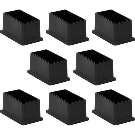 Set di 8 tappi rettangolari antitraccia in PVC per gambe di sedie - Protezione per pavimenti 25 x 50 mm (1" x 2")