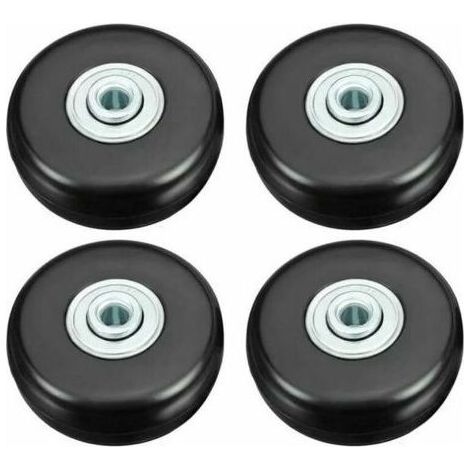 INHHUB Roues de valise, roulettes de réparation de bagages robustes de 50 mm Roues pivotantes de rechange universelles silencieuses en caoutchouc Lot de 4 roulettes de rechange pour valise/bagage/sac- (1/5)