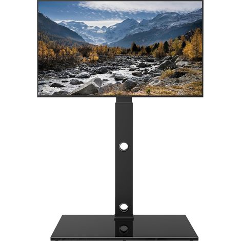 Support TV de Sol pour Téléviseurs de 30-70 Pouces Plasma/LED/LCD/OLED Incurvés & Plats, Support TV Haut Réglable en Hauteur jusqu'à 40 kg, Max VESA 600x400 mm (1/5)