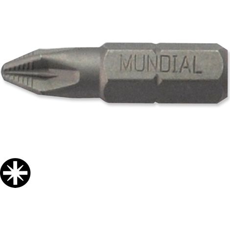 Inserto croce pozidriv mundial 1/4" pz 3 conf. da 12 pz
