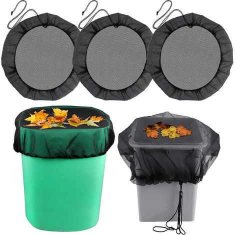 Lot de 3 filets de récupération d'eau de pluie avec élastique - 60 cm - Réglable - Protection contre les moustiques - Filet de protection contre les feuilles et les insectes (1/5)