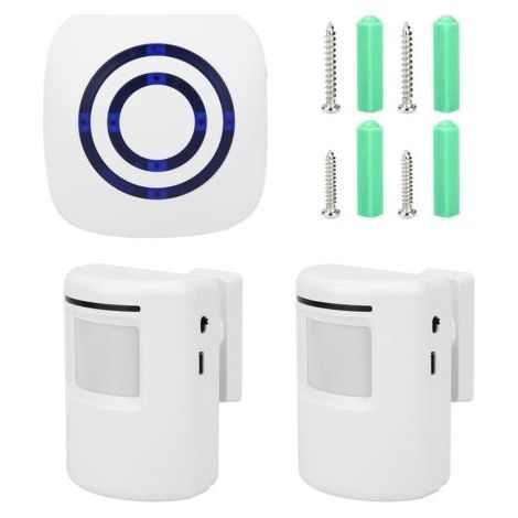 White Doorbell Alarm Entrance Door Bell Wireless Infrared Sensor Motion Detector with Transmitter and Receiver (Two for One European Standard) (1/5)