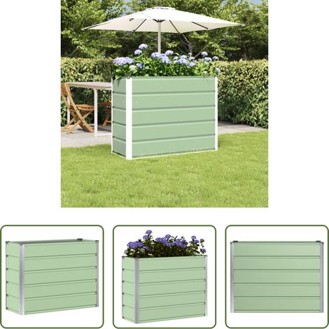 Terrassenkübel -  Pflanzkübel Grün 100 x 40 x 75 cm Stahl (1/5)