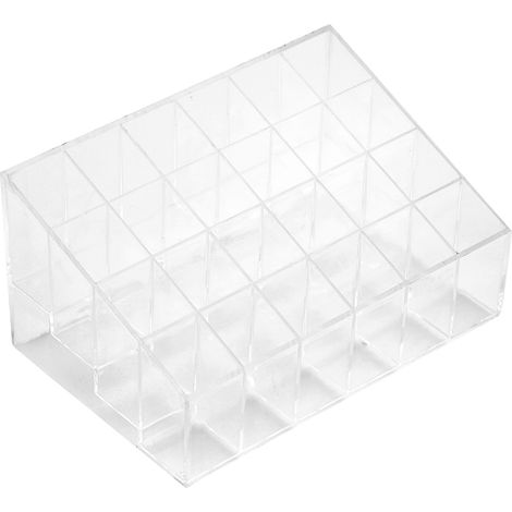 Étagère de Rangement Transparente 24 Cases pour Rouges à Lèvres et Vernis à Ongles (1/5)