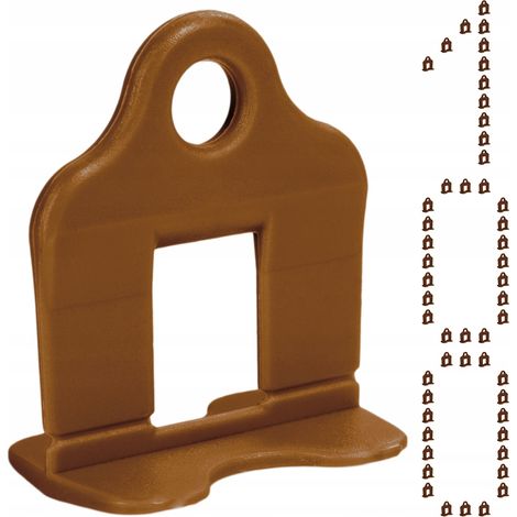 Sistema di livellamento per piastrelle con fuga marrone 2mm 100 pezzi SIMPLEFIX (1/5)