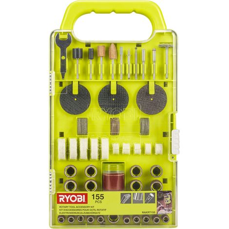 Coffret 155 Accessoires pour Mini-Outil Rotatif - Découpe, Ponçage, Polissage, Gravure - Tige 3,2mm Universelle - Rangement Inclus - RAKRT155 (1/4)