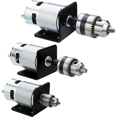 de pêche à la traîne électrique 775 10000RPM DC 12V Tour Presse 775 avec mandrin de forage miniatures et support de montage for la fraiseuse Eau salée montée sur tableau arrière ( (1/5)