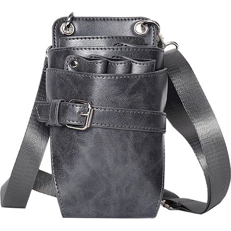 Sac à Ciseaux de Coiffure en Cuir pour salon de coiffure barbier outils de coiffure peigne avec bandoulière réglable Cadeau pour le (1/4)