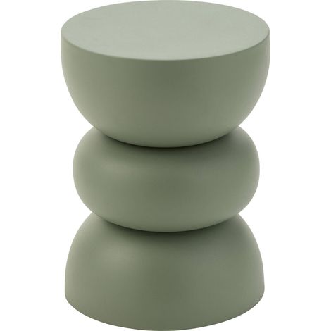 Table d'appoint en métal vert design moderne pour salon - Vert sauge mat contemporain (1/5)