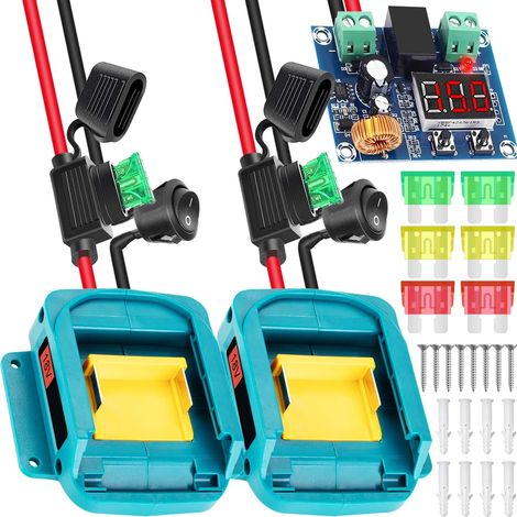 2 pièces Adaptateur de électrique pour 18V batterie, Connecteur d'alimentation pour voiture RC Truck Robotique, Convertisseur pour BL1860 BL1850 BL1840 (1/5)