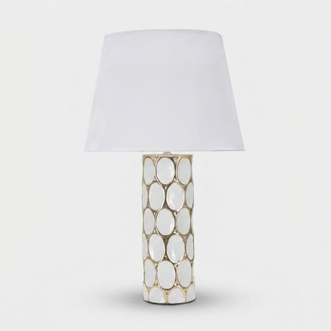 Lámpara de mesa de cerámica con pantalla Glam Carv (1/5)