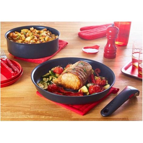 Tefal Ingenio Poignée amovible noire, Empilable, Amovible, Verrouillage sécurité 3 points, Garantie 10 ans