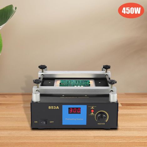 853A BGA SMD Aufwärmstation Heizplatte, 220V Infrarot Rework Elektronische Heizplatte VorwäRmstation PCB Preheater Lötstation Antistatisch Rostfrei (1/5)